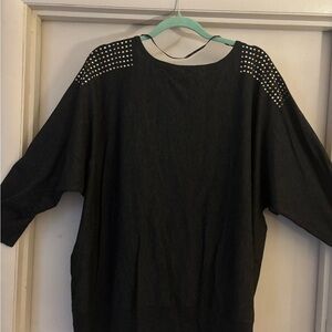 Cable & Gauge Black Studded Blouse